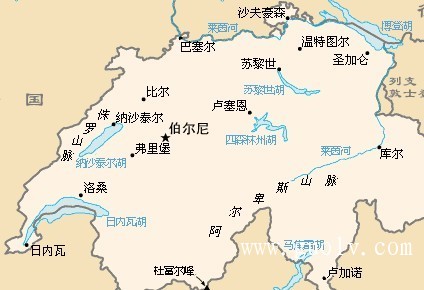 瑞士地图高清中文版