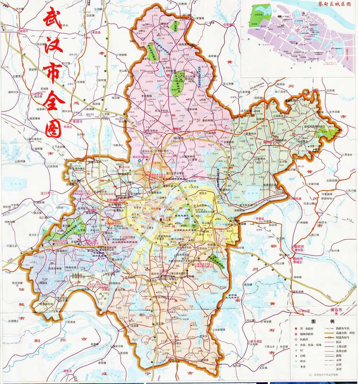 武汉三镇地图全景图-图库-五毛网